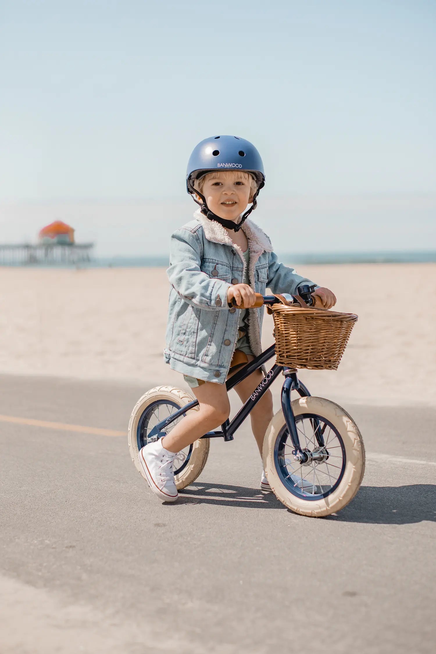 Kids Push Bike Blue Balance Bike Vintage Bicycles